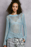 POL Openwork Round Neck Knit Cover Up - Trendsi - Flyclothing LLC