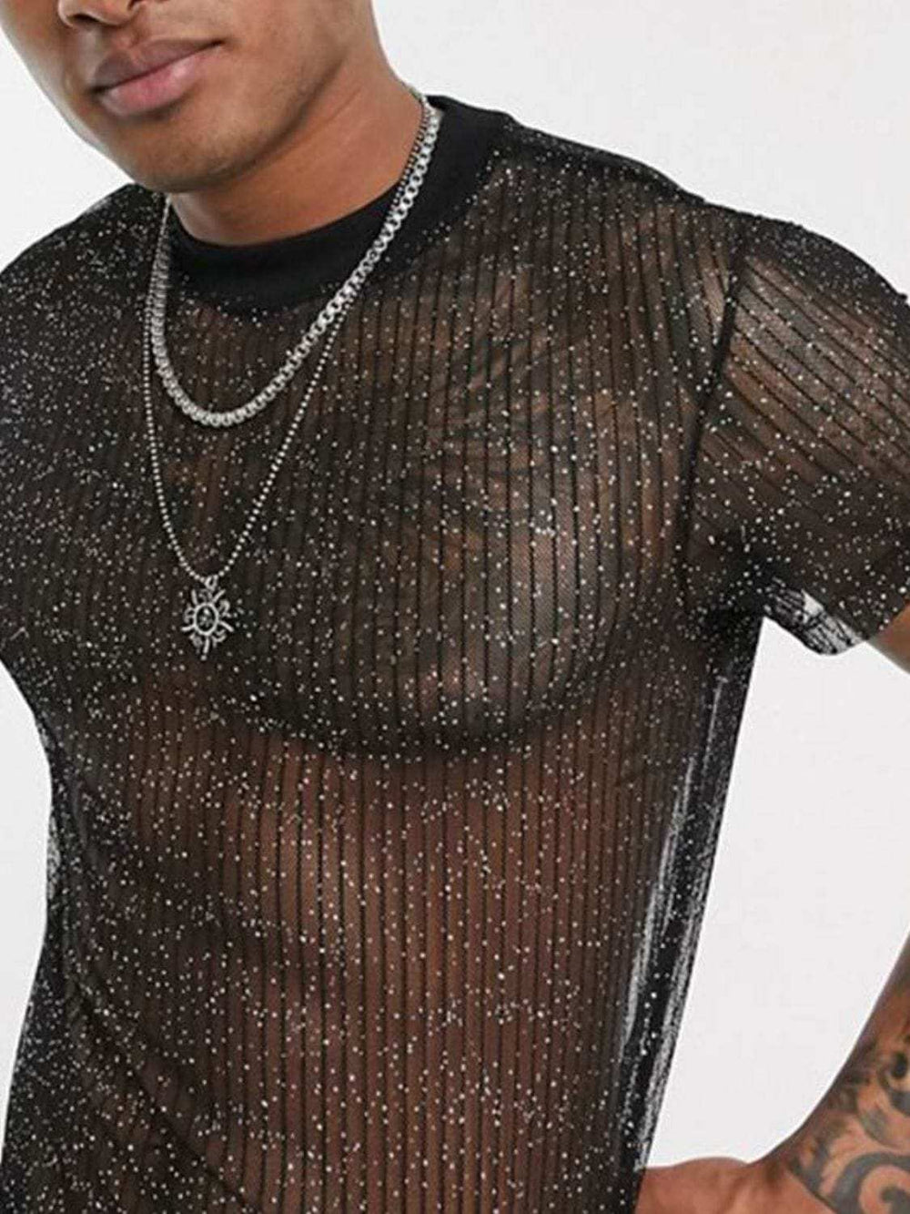 Men's Full Size Mock Neck Short Sleeve Top Plus Size - Trendsi - Flyclothing LLC