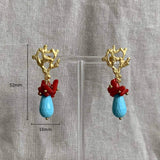 Fashionable Ocean Coral Stainless Steel Earrings - My Store - Flyclothing LLC