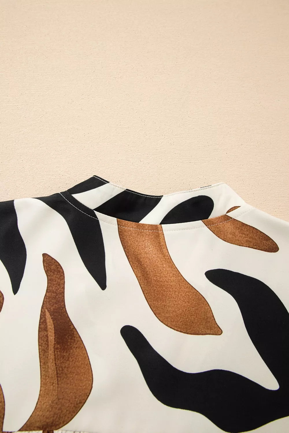 Abstract Print Puff Sleeve Loose Blouse - Trendsi - Flyclothing LLC