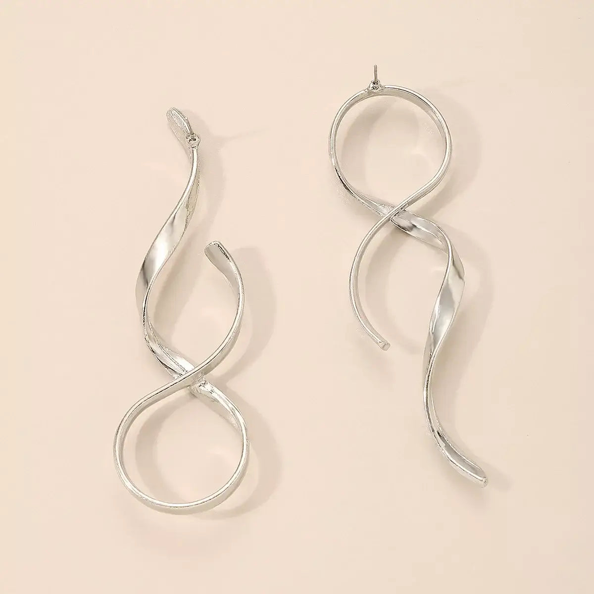 Alloy Spiral Drop Earrings - Trendsi - Flyclothing LLC