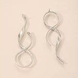 Alloy Spiral Drop Earrings - Trendsi - Flyclothing LLC