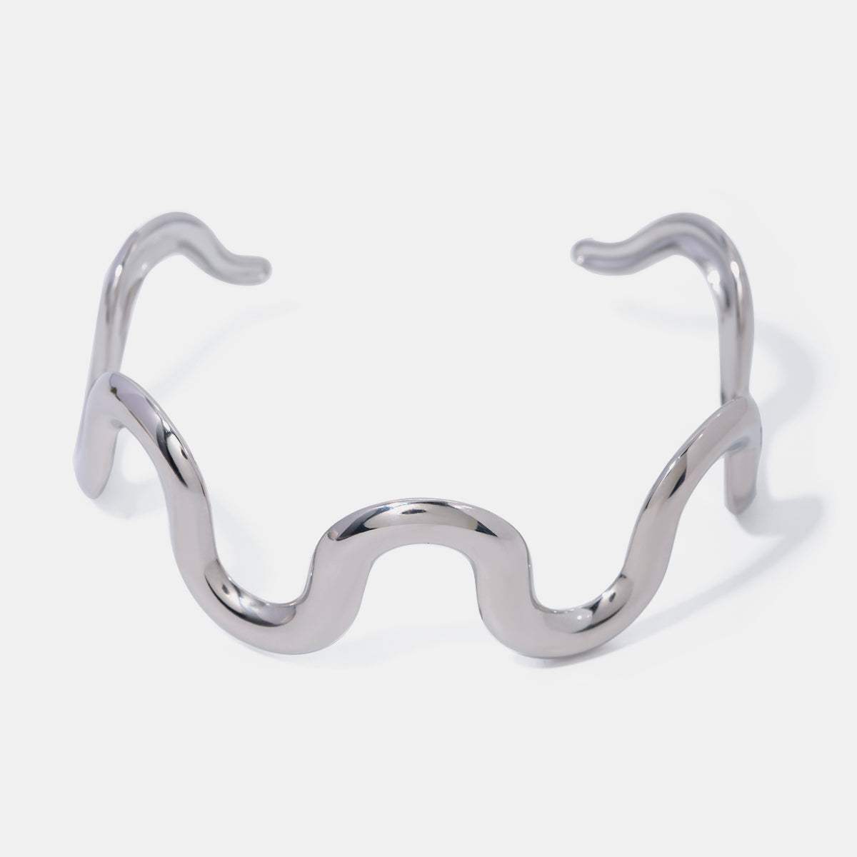 Stainless Steel Wave Shape Bracelet - Trendsi - Flyclothing LLC