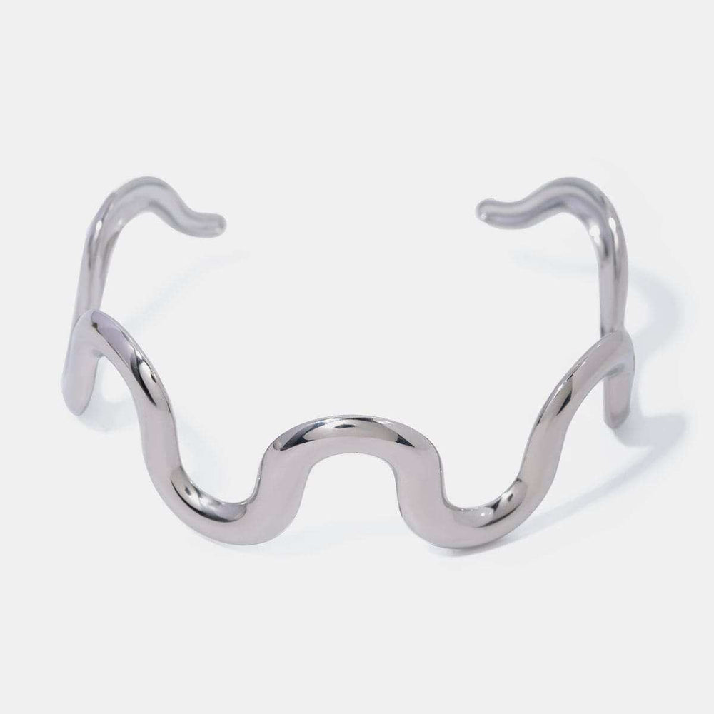 Stainless Steel Wave Shape Bracelet - Trendsi - Flyclothing LLC