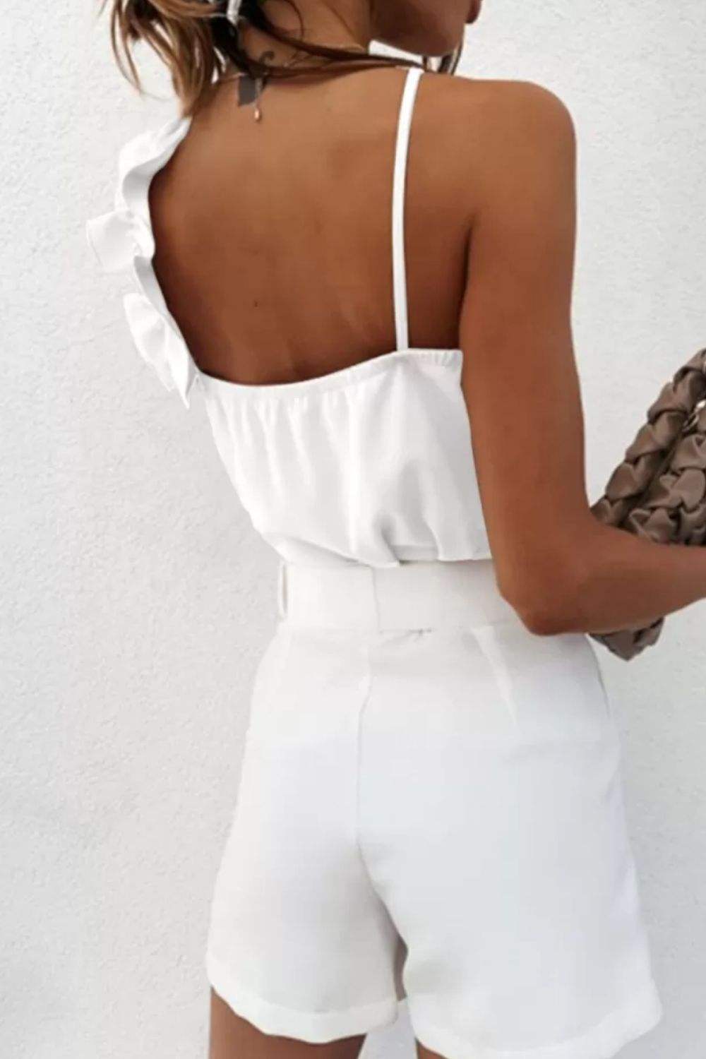 Ruffled V-Neck Cami - Trendsi - Flyclothing LLC