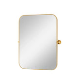 31" Gold Metal Tilting Framed Accent Mirror - Homeroots - Flyclothing LLC