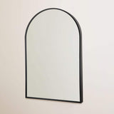 36" Black Metal Arch Framed Accent Mirror - HomeRoots - Flyclothing LLC