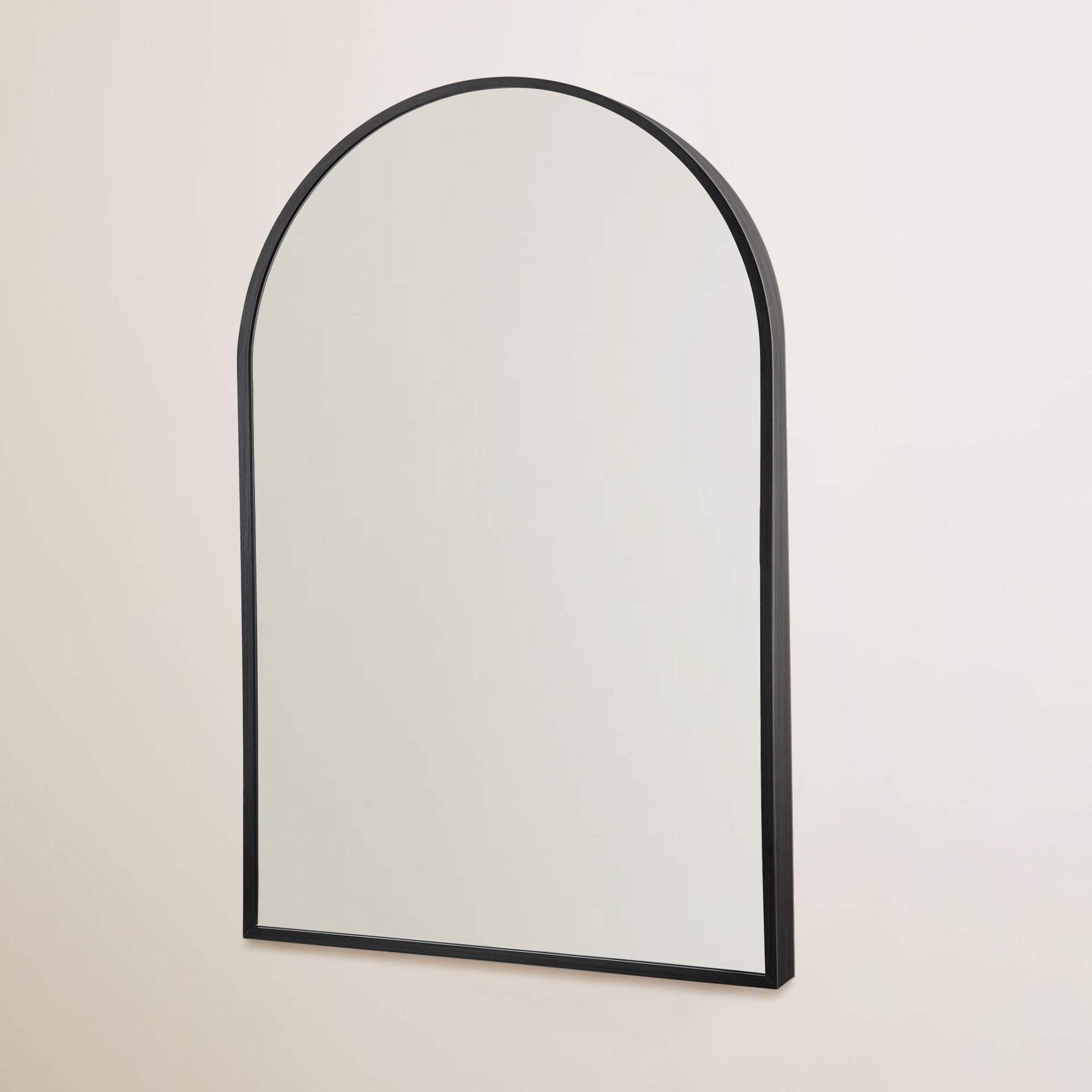 36" Black Metal Arch Framed Accent Mirror - HomeRoots - Flyclothing LLC