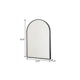 36" Black Metal Arch Framed Accent Mirror - HomeRoots - Flyclothing LLC