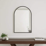 36" Black Metal Arch Framed Accent Mirror - HomeRoots - Flyclothing LLC