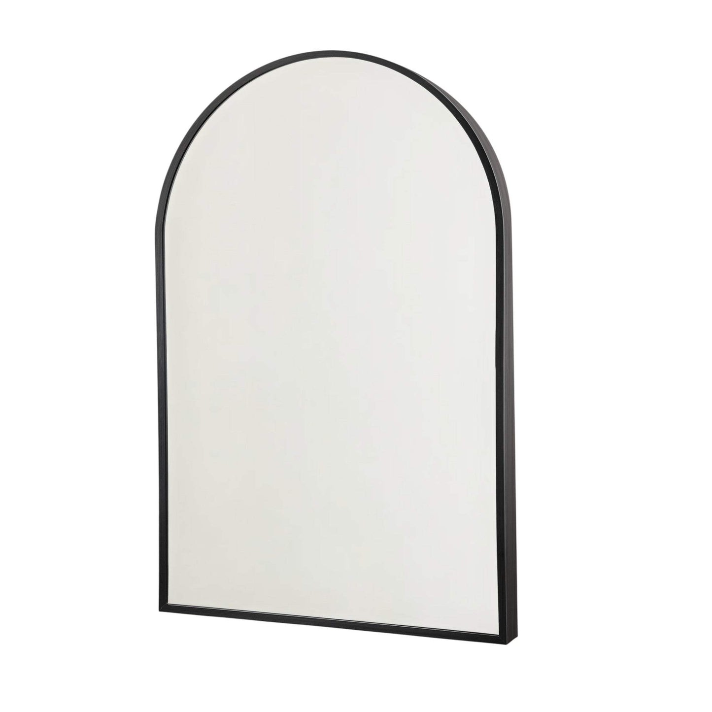 36" Black Metal Arch Framed Accent Mirror - HomeRoots - Flyclothing LLC