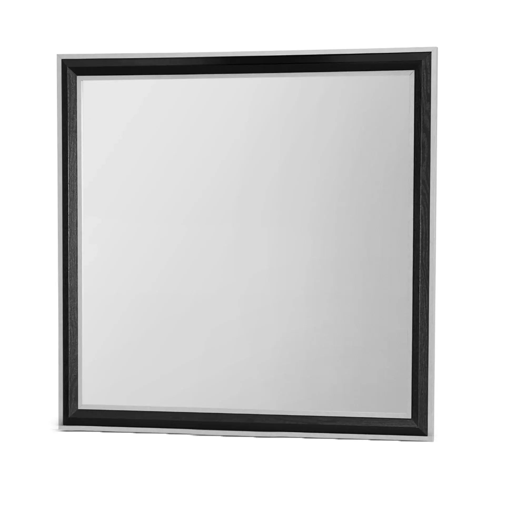 39" Black And Gray Wood Dresser Mount Framed Mirror - Homeroots - Flyclothing LLC
