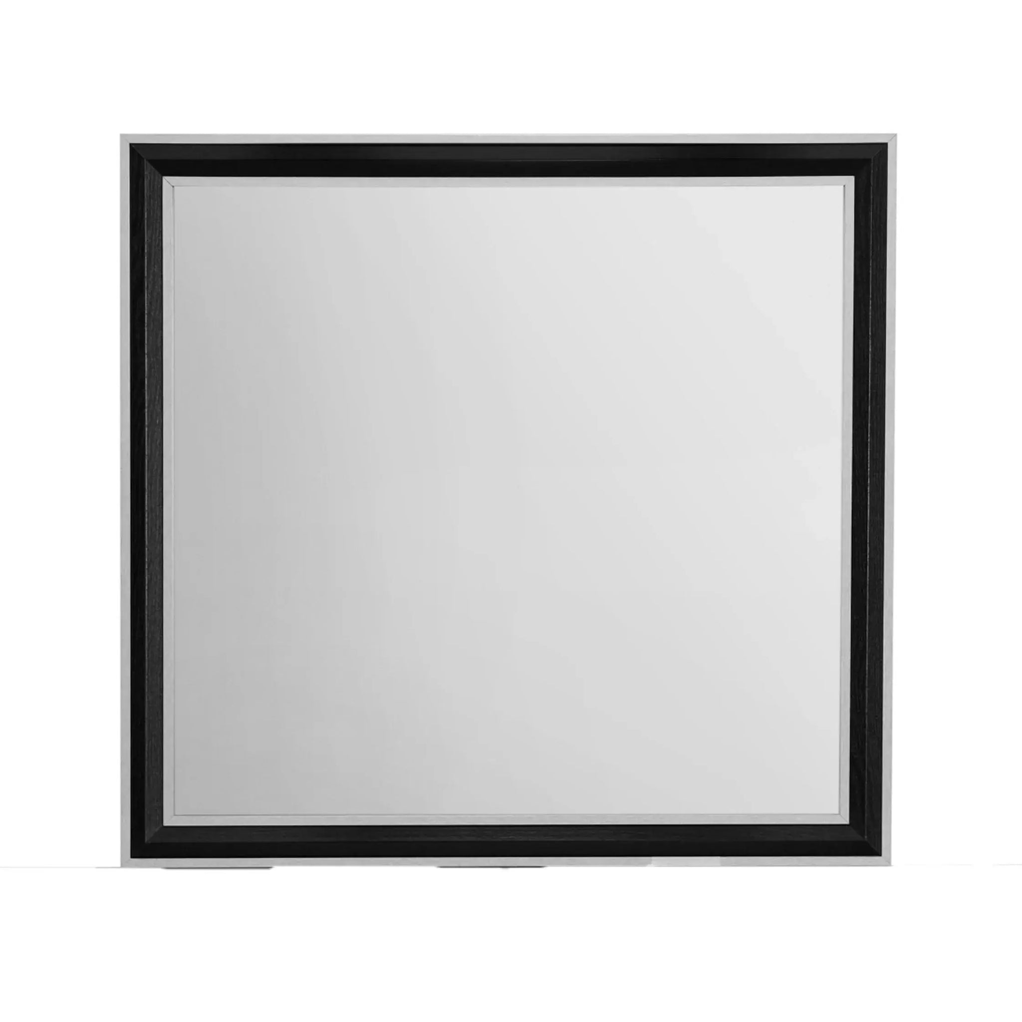 39" Black And Gray Wood Dresser Mount Framed Mirror - Homeroots - Flyclothing LLC