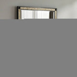 36" Black And Gold Faux Crystal And Wood Dresser Mount Framed Mirror - Homeroots - Flyclothing LLC