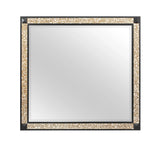 36" Black And Gold Faux Crystal And Wood Dresser Mount Framed Mirror - Homeroots - Flyclothing LLC