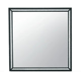 37" Black Faux Crystal And Wood Dresser Mount Framed Mirror - Homeroots - Flyclothing LLC