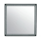 37" Black Faux Crystal And Wood Dresser Mount Framed Mirror - Homeroots - Flyclothing LLC
