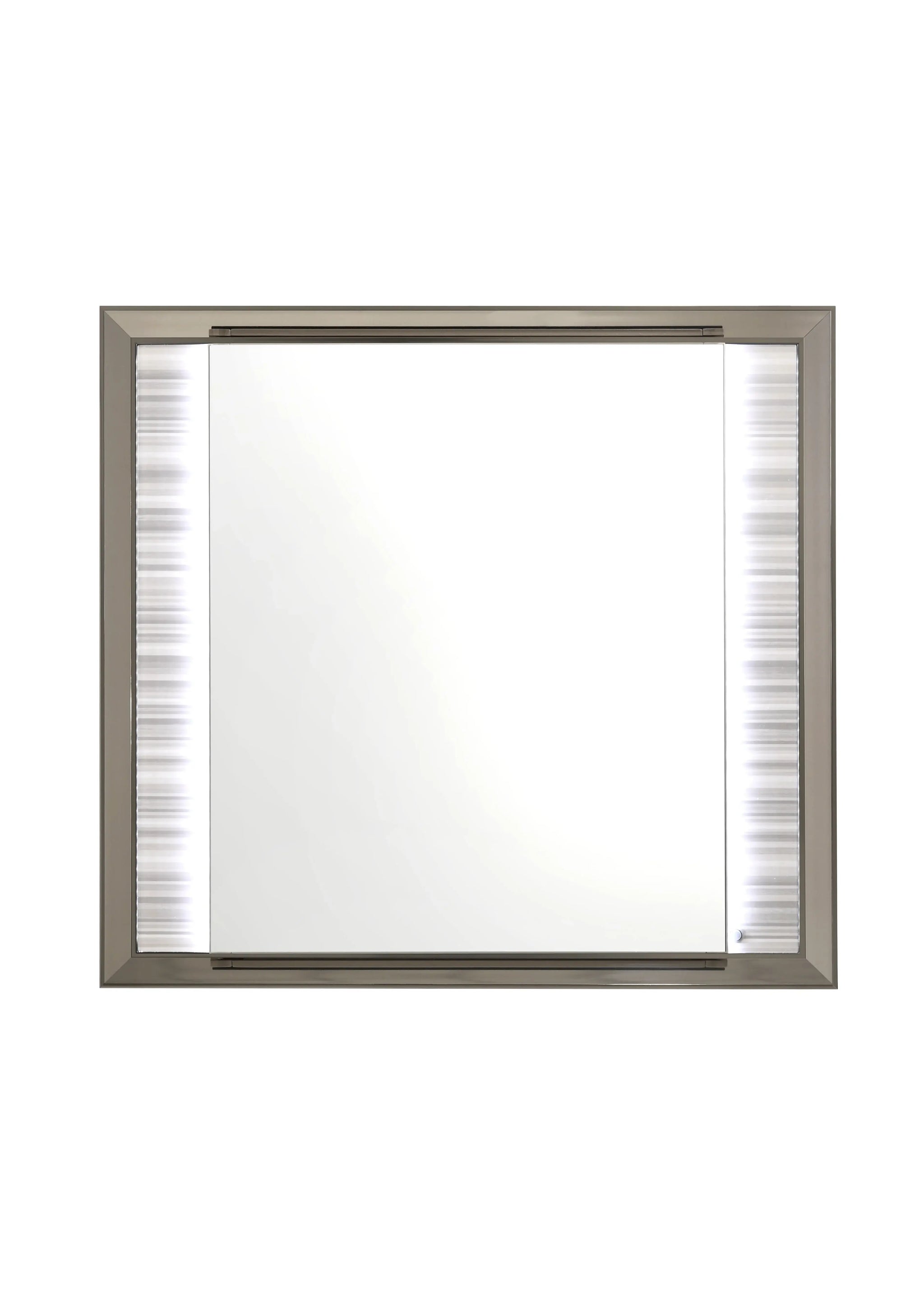 38" White And Silver Wood Lighted Dresser Mount Framed Mirror - Homeroots - Flyclothing LLC