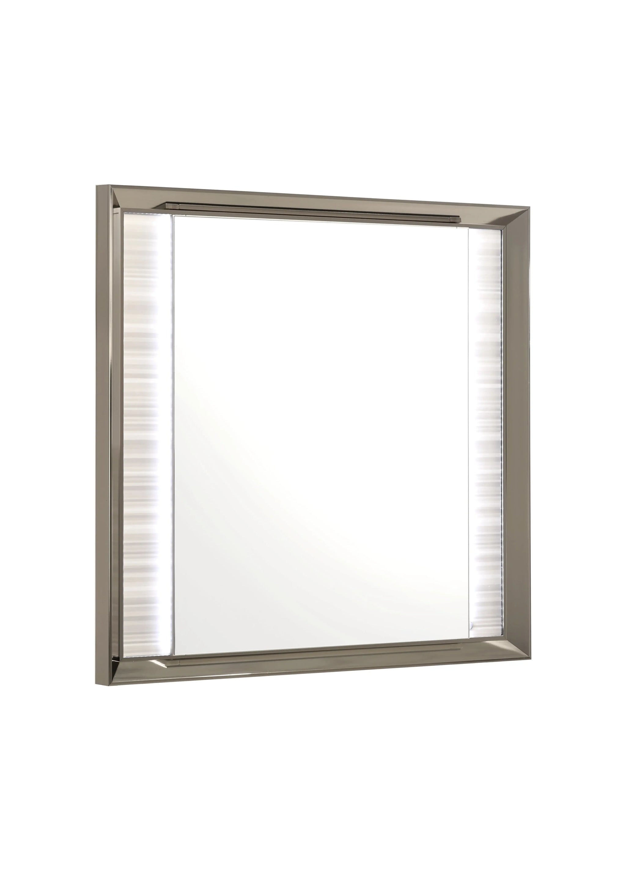 38" White And Silver Wood Lighted Dresser Mount Framed Mirror - Homeroots - Flyclothing LLC