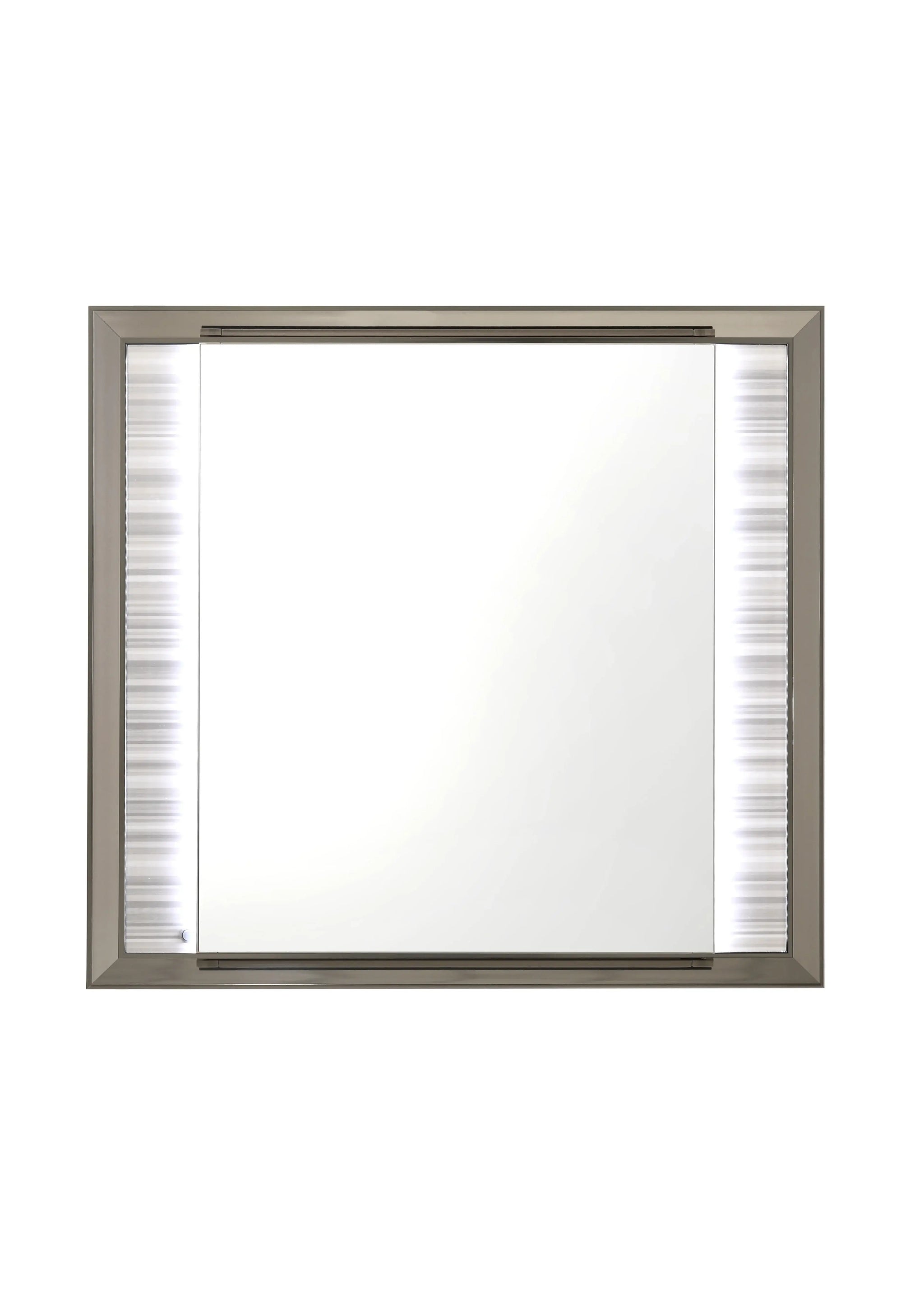 38" White And Silver Wood Lighted Dresser Mount Framed Mirror - Homeroots - Flyclothing LLC
