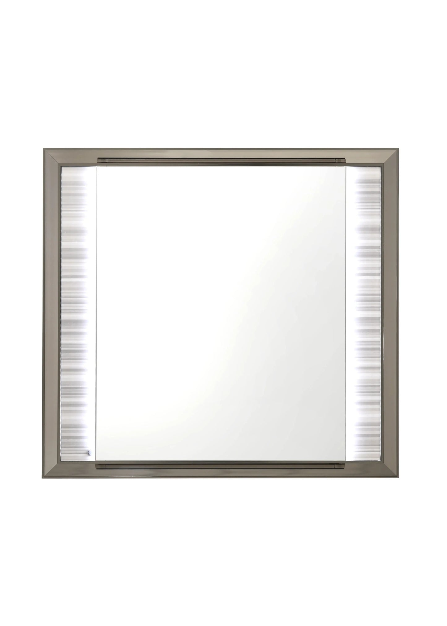 38" White And Silver Wood Lighted Dresser Mount Framed Mirror - Homeroots - Flyclothing LLC