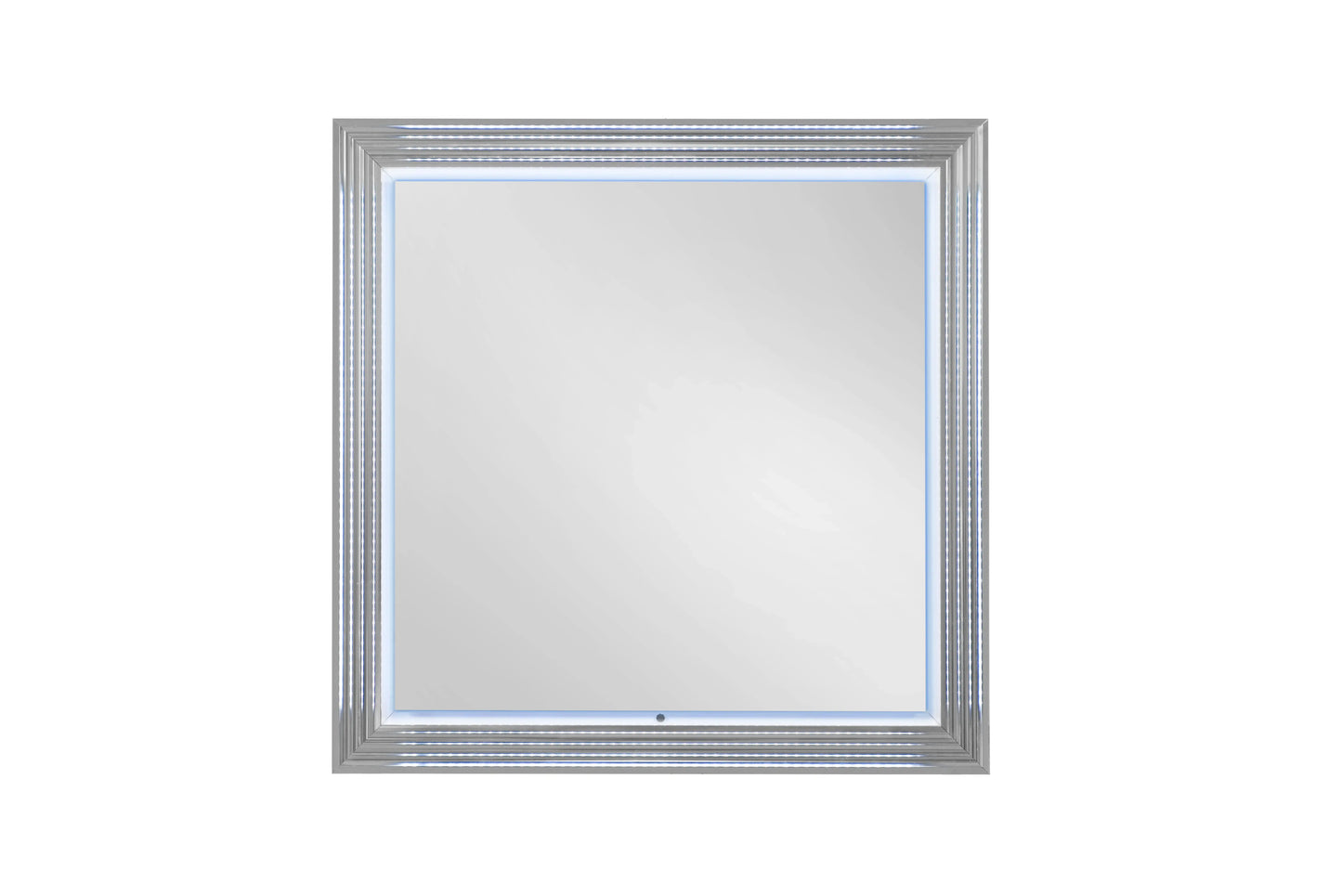42" White Wood Square Lighted Dresser Mount Framed Mirror - Homeroots - Flyclothing LLC
