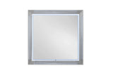 42" White Wood Square Lighted Dresser Mount Framed Mirror - Homeroots - Flyclothing LLC