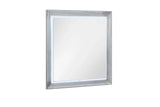 42" White Wood Square Lighted Dresser Mount Framed Mirror - Homeroots - Flyclothing LLC