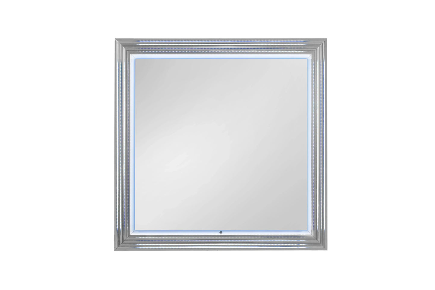 42" White Wood Square Lighted Dresser Mount Framed Mirror - Homeroots - Flyclothing LLC