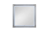 42" White Wood Square Lighted Dresser Mount Framed Mirror - Homeroots - Flyclothing LLC