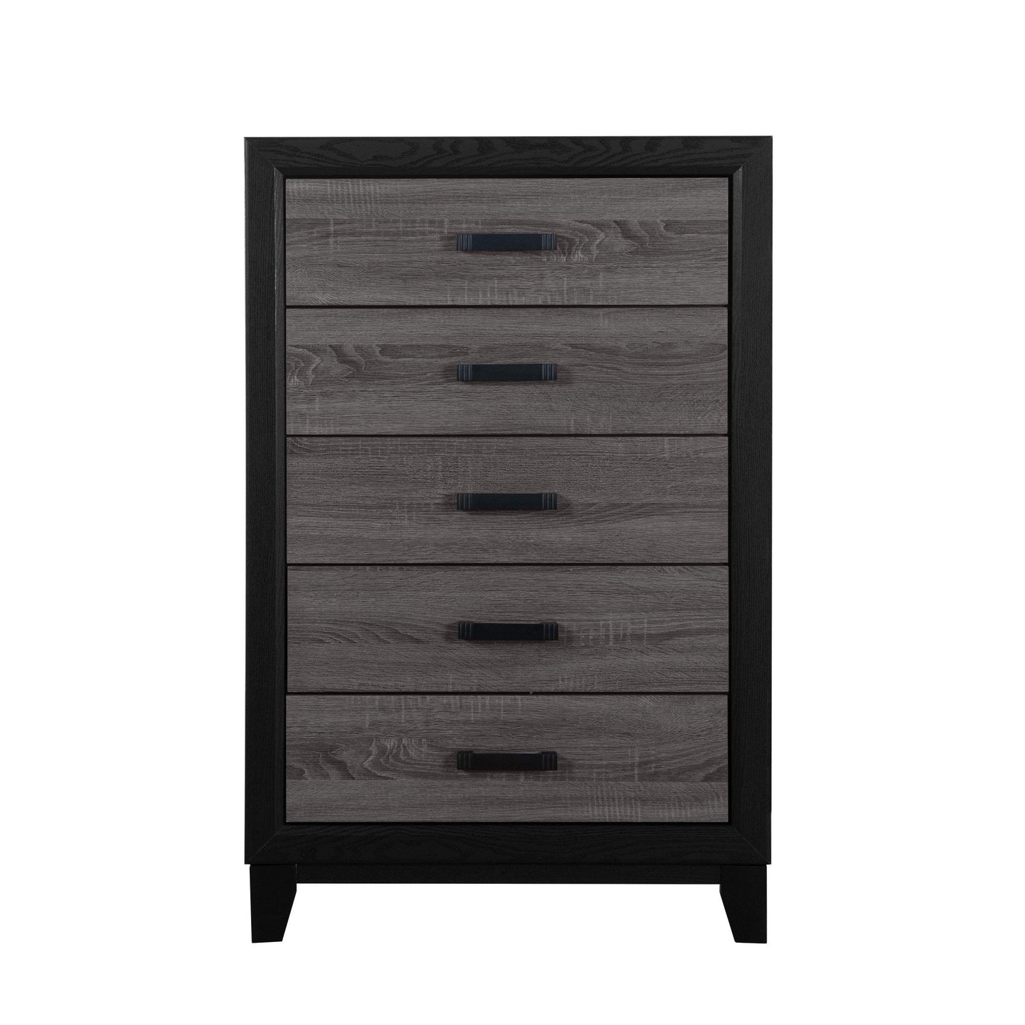 32" Black And Gray Wood Five Drawer Dresser - HomeRoots - Flyclothing LLC