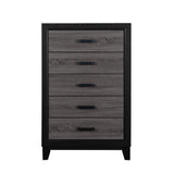 32" Black And Gray Wood Five Drawer Dresser - HomeRoots - Flyclothing LLC