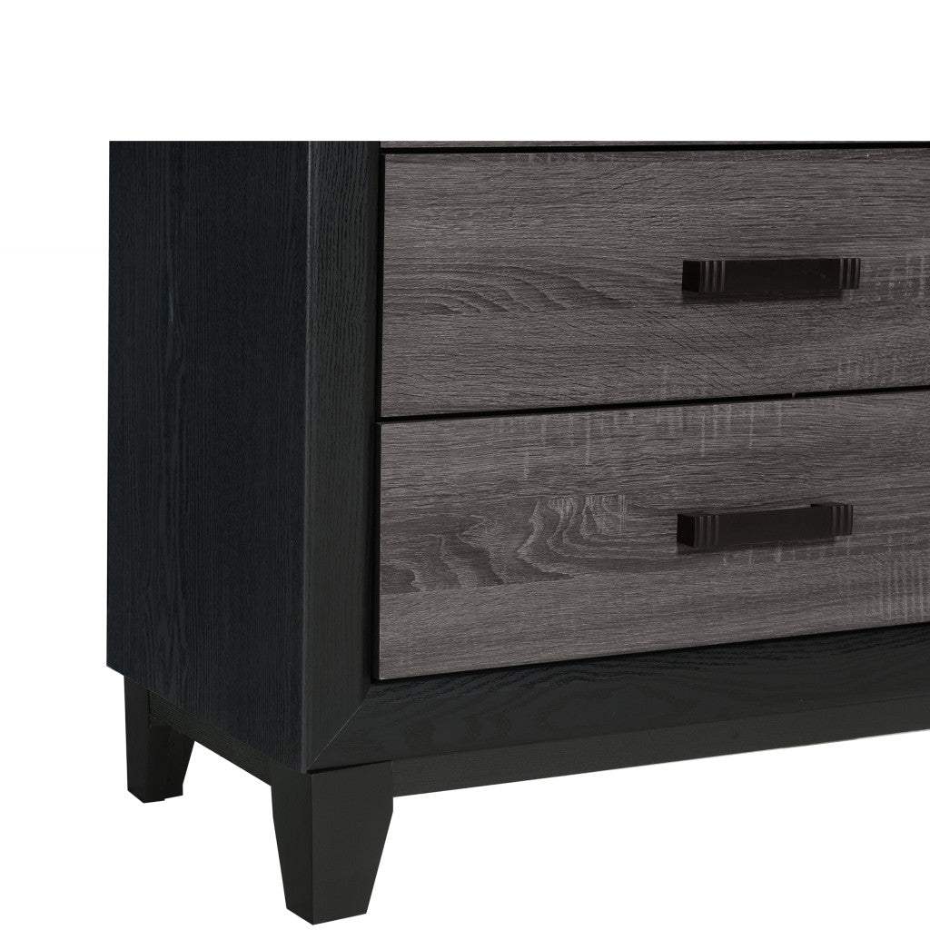 32" Black And Gray Wood Five Drawer Dresser - HomeRoots - Flyclothing LLC