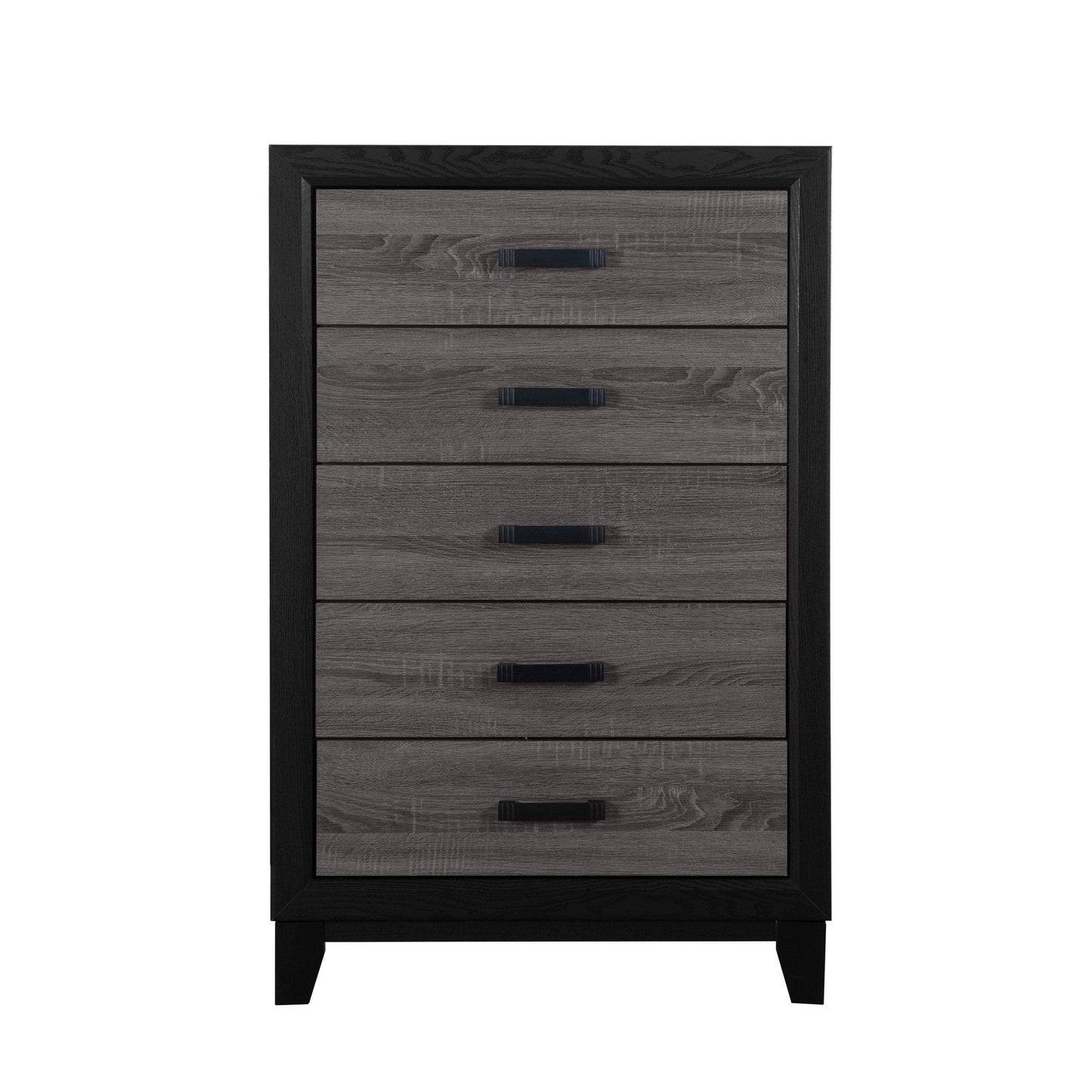 32" Black And Gray Wood Five Drawer Dresser - HomeRoots - Flyclothing LLC