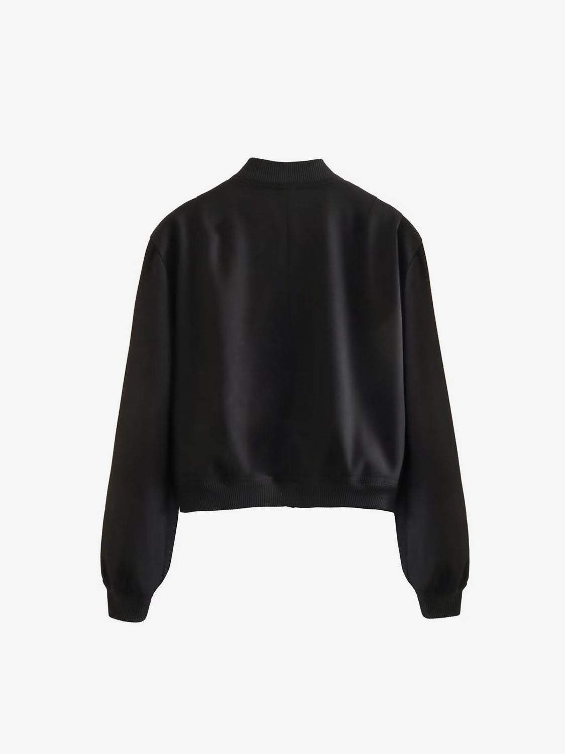 Pocketed Snap Down Baseball Collar Jacket - Trendsi - Flyclothing LLC