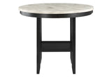 42" White and Black Wood And Faux Marble Round Counter Height Bar Table - Homeroots - Flyclothing LLC