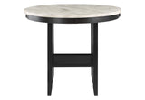 42" White and Black Wood And Faux Marble Round Counter Height Bar Table - HomeRoots - Flyclothing LLC