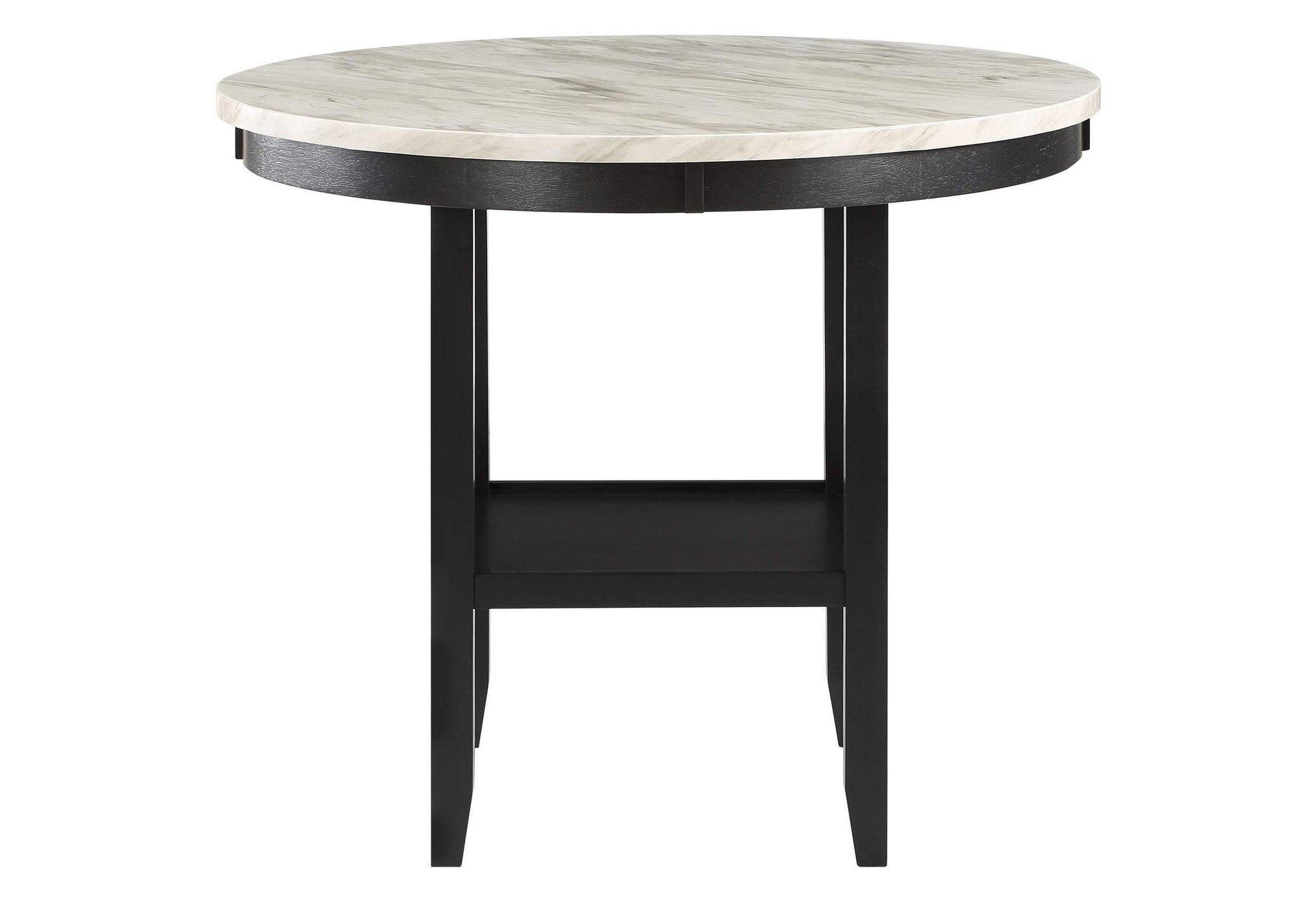 42" White and Black Wood And Faux Marble Round Counter Height Bar Table - HomeRoots - Flyclothing LLC