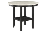 42" White and Black Wood And Faux Marble Round Counter Height Bar Table - Homeroots - Flyclothing LLC