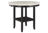 42" White and Black Wood And Faux Marble Round Counter Height Bar Table - HomeRoots - Flyclothing LLC
