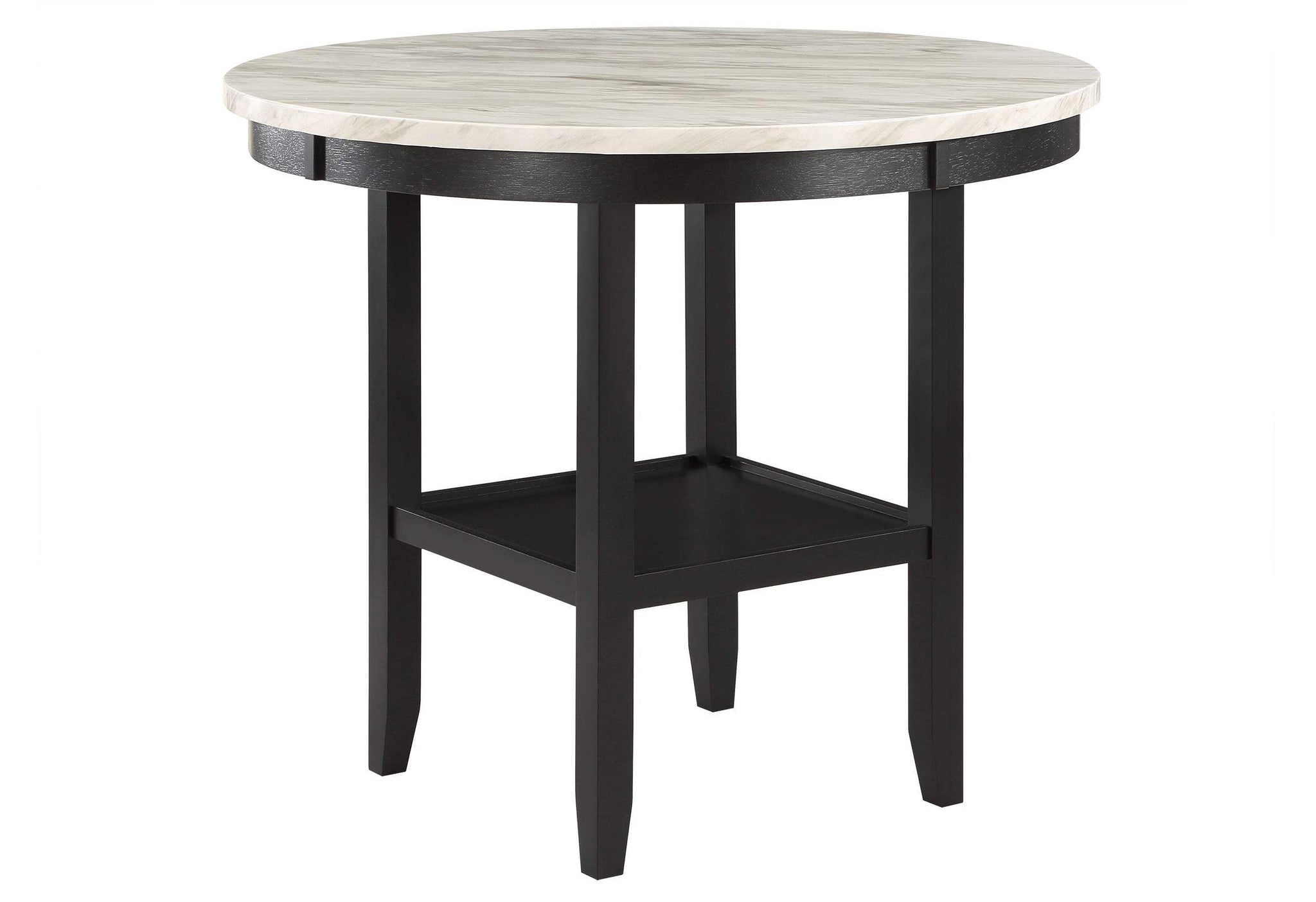 42" White and Black Wood And Faux Marble Round Counter Height Bar Table - HomeRoots - Flyclothing LLC