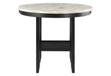 42" White and Black Wood And Faux Marble Round Counter Height Bar Table - Homeroots - Flyclothing LLC