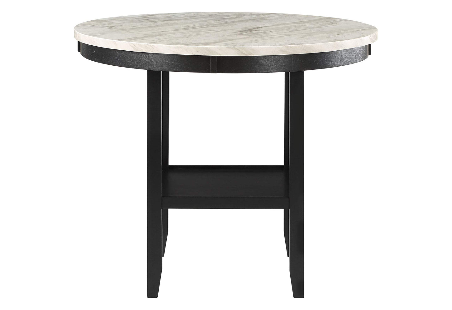 42" White and Black Wood And Faux Marble Round Counter Height Bar Table - HomeRoots - Flyclothing LLC