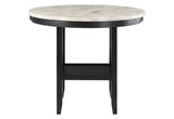 42" White and Black Wood And Faux Marble Round Counter Height Bar Table - HomeRoots - Flyclothing LLC