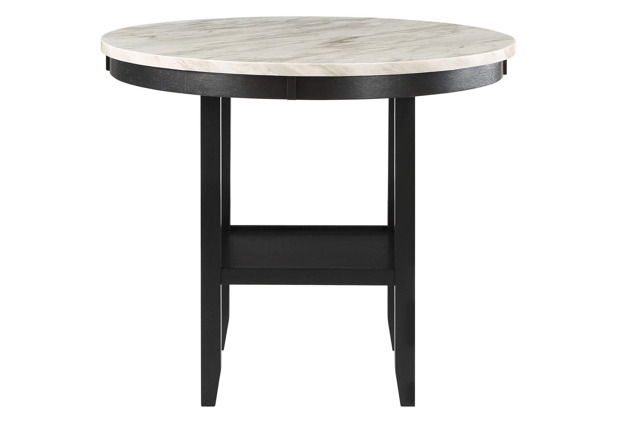 42" White and Black Wood And Faux Marble Round Counter Height Bar Table - HomeRoots - Flyclothing LLC
