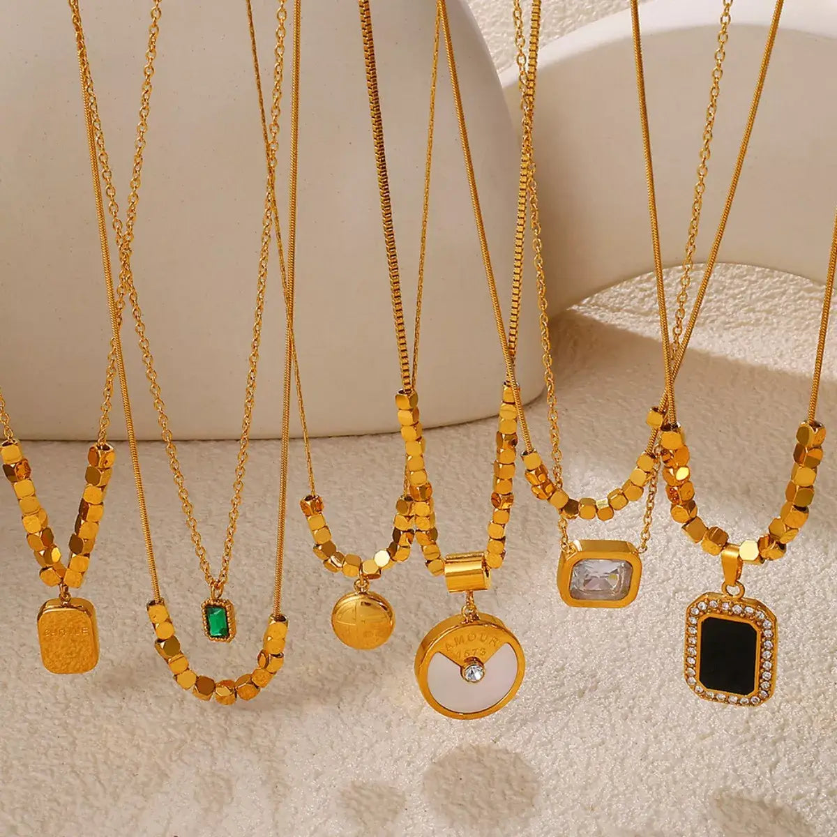 18K Gold-Plated Pendant Necklace - Trendsi - Flyclothing LLC