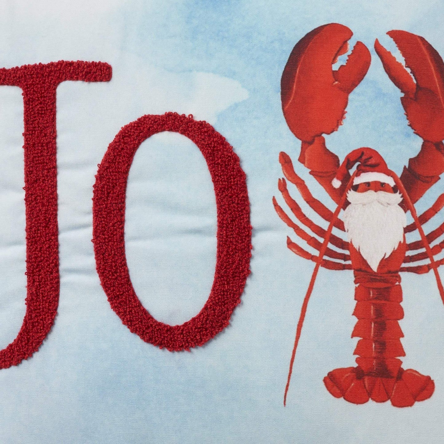 18" Blue White And Red Lobster Joy Throw Pillow with Embroidery - HomeRoots - Flyclothing LLC