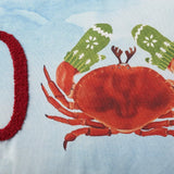 14" X 22" Blue White And Red Crab Love Throw Pillow with Embroidery - HomeRoots - Flyclothing LLC