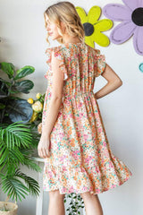 Heimish Full Size Floral Ruffled V-Neck Dress - Trendsi - Flyclothing LLC