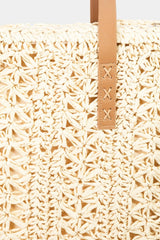 Fame Straw Braided Tote Bag - Trendsi